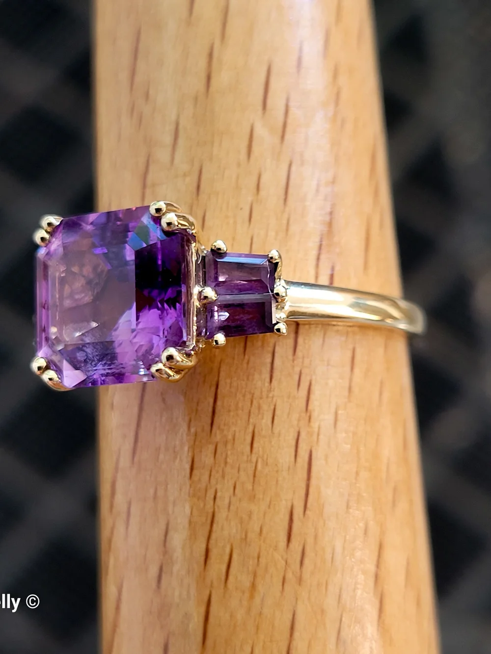 14K Yellow Gold Purple Amethyst Cocktail Ring Size 11 - Solid Gold! 👌🎁